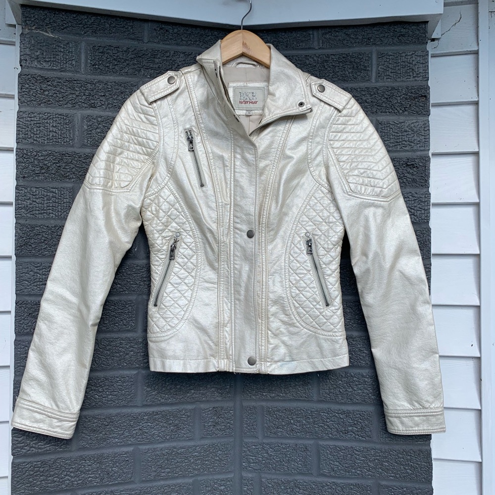 BKE Shiny Gold Moto Jacket